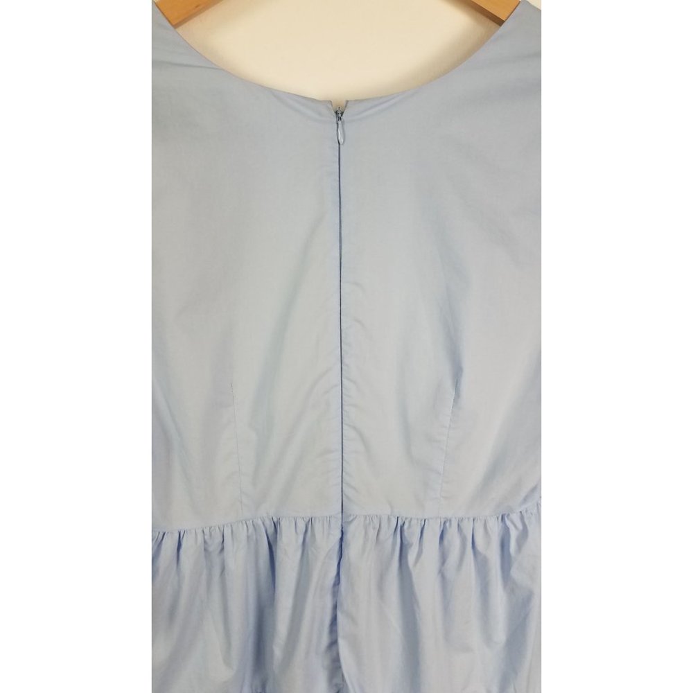 Vetiver Women's Sz. 6 Light Blue Harrison Mini Cotton Poplin Ruffled Dress - Picture 9 of 9